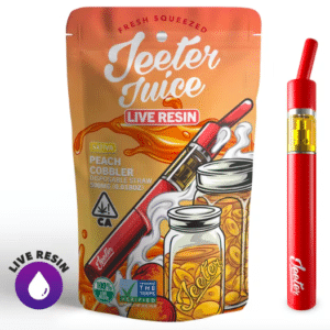 Peach Cobbler Juice Disposable Live Resin Straw: 500 mg | Sativa | 80.08% THC