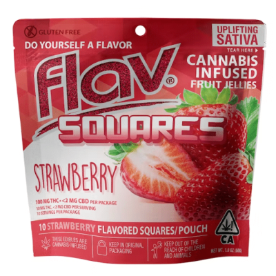 Flav Edibles Square – Strawberry – 100mg